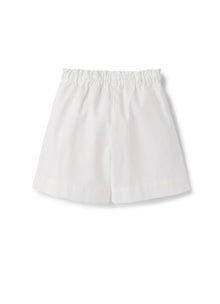 Girls | Cotton Bermuda Shorts with Elastic Waist | White