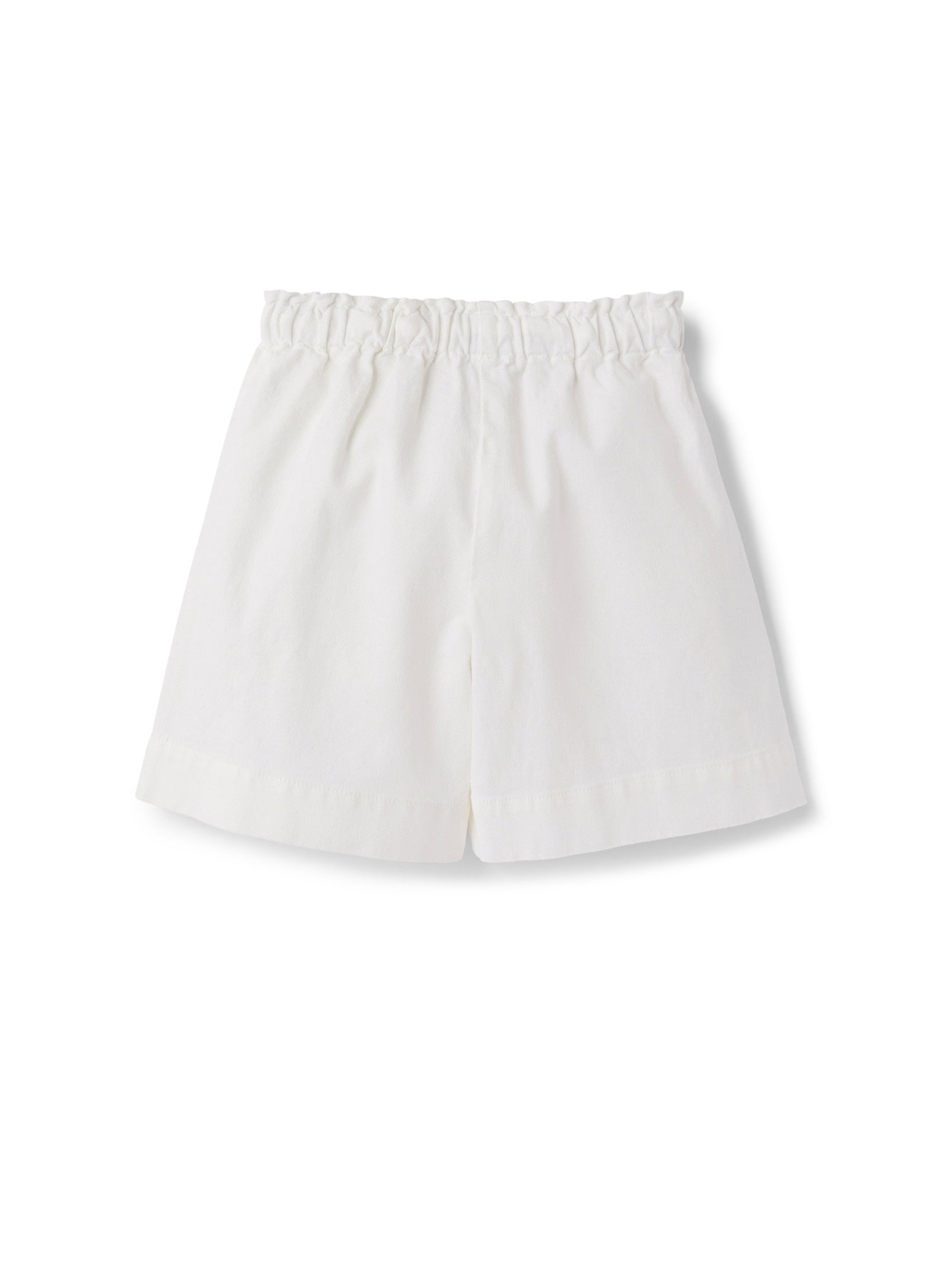 Girls | Cotton Bermuda Shorts with Elastic Waist | White