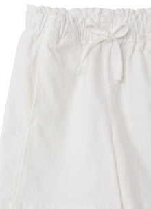 Cotton Bermuda Shorts with Elastic Waist | White