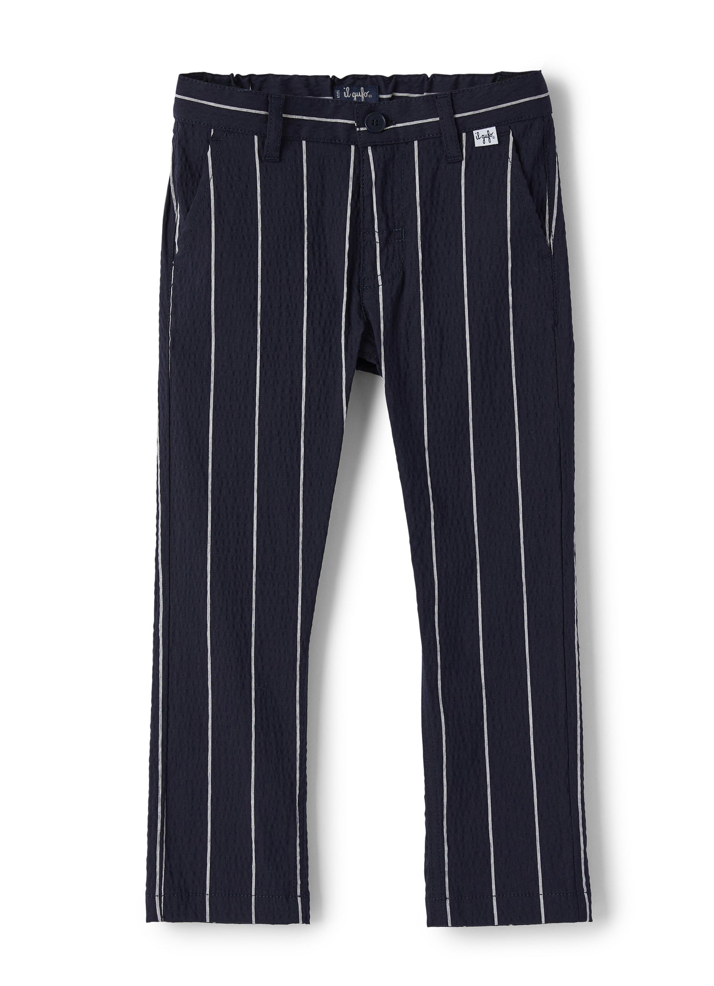 Striped Seersucker Trousers | Blue