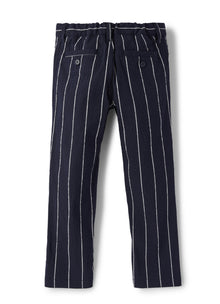 Striped Seersucker Trousers | Blue