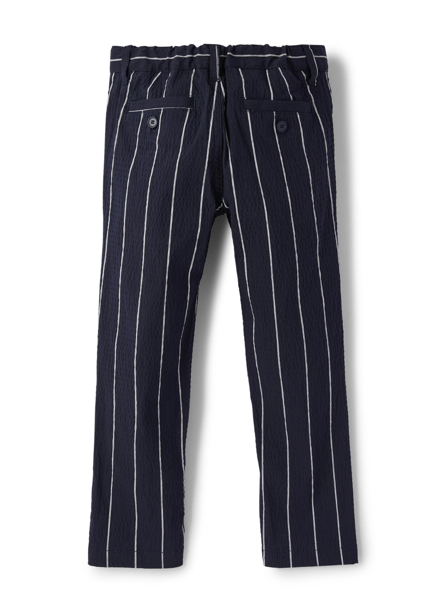 Striped Seersucker Trousers | Blue