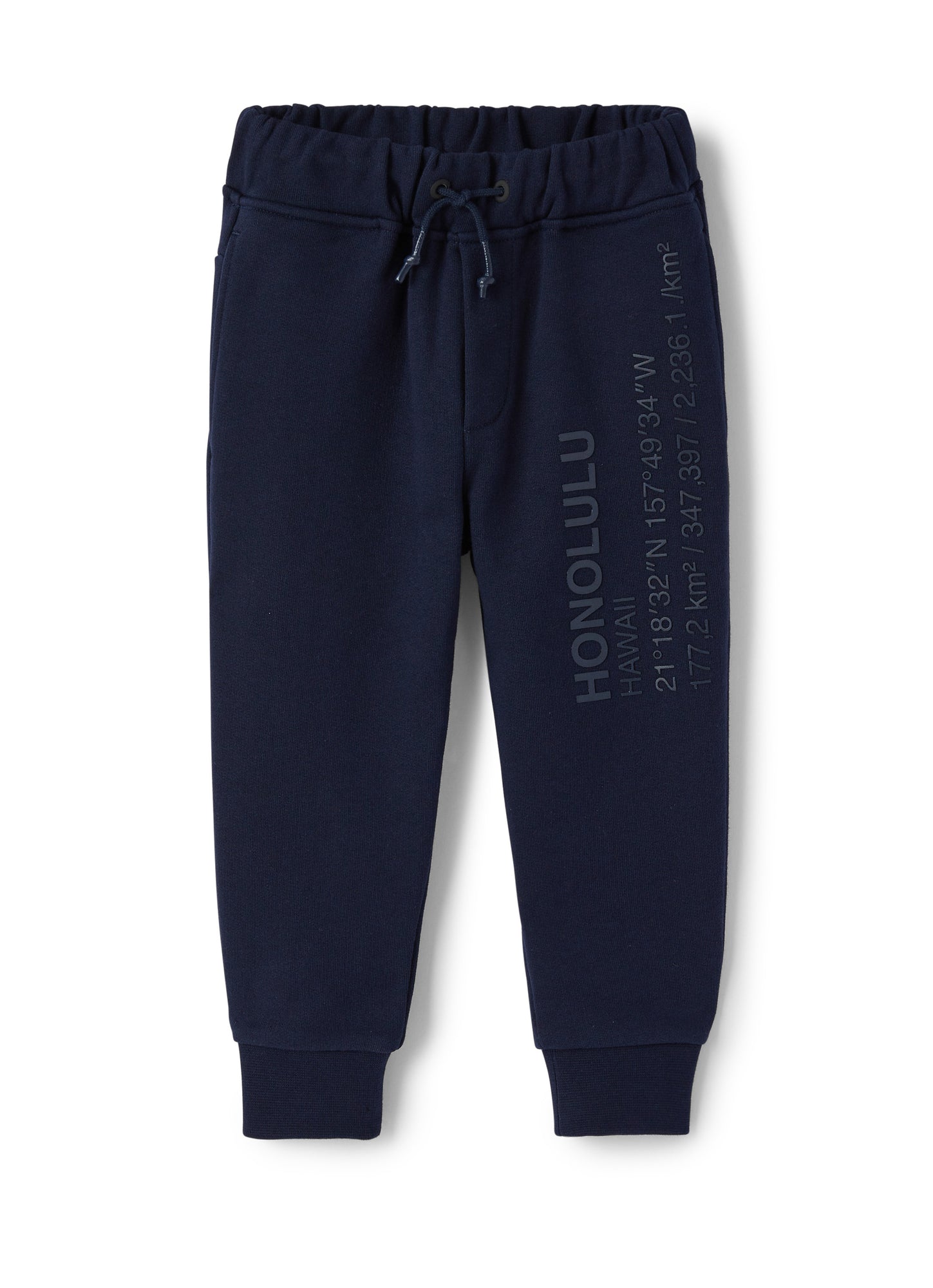 Cotton Fleece Trousers with Print | Blue