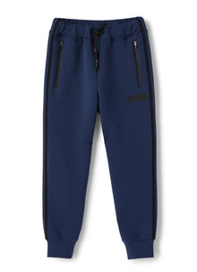 Cotton Fleece Trousers | Blue/Nero