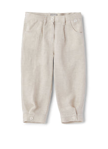 Linen Trousers with Buttons On The Bottom | Corda Unito