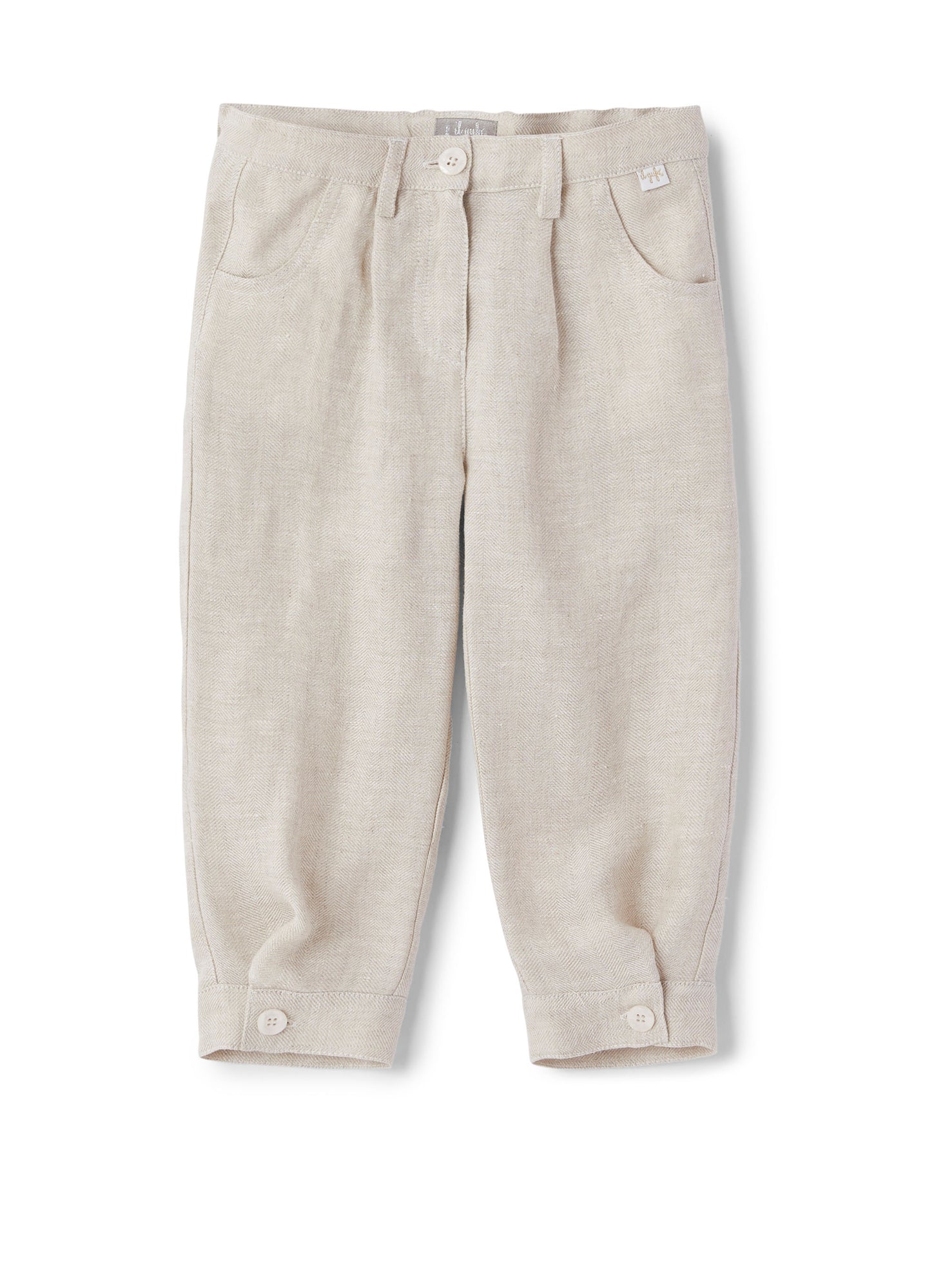 Linen Trousers with Buttons On The Bottom | Corda Unito
