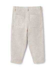 Linen Trousers with Buttons On The Bottom | Corda Unito