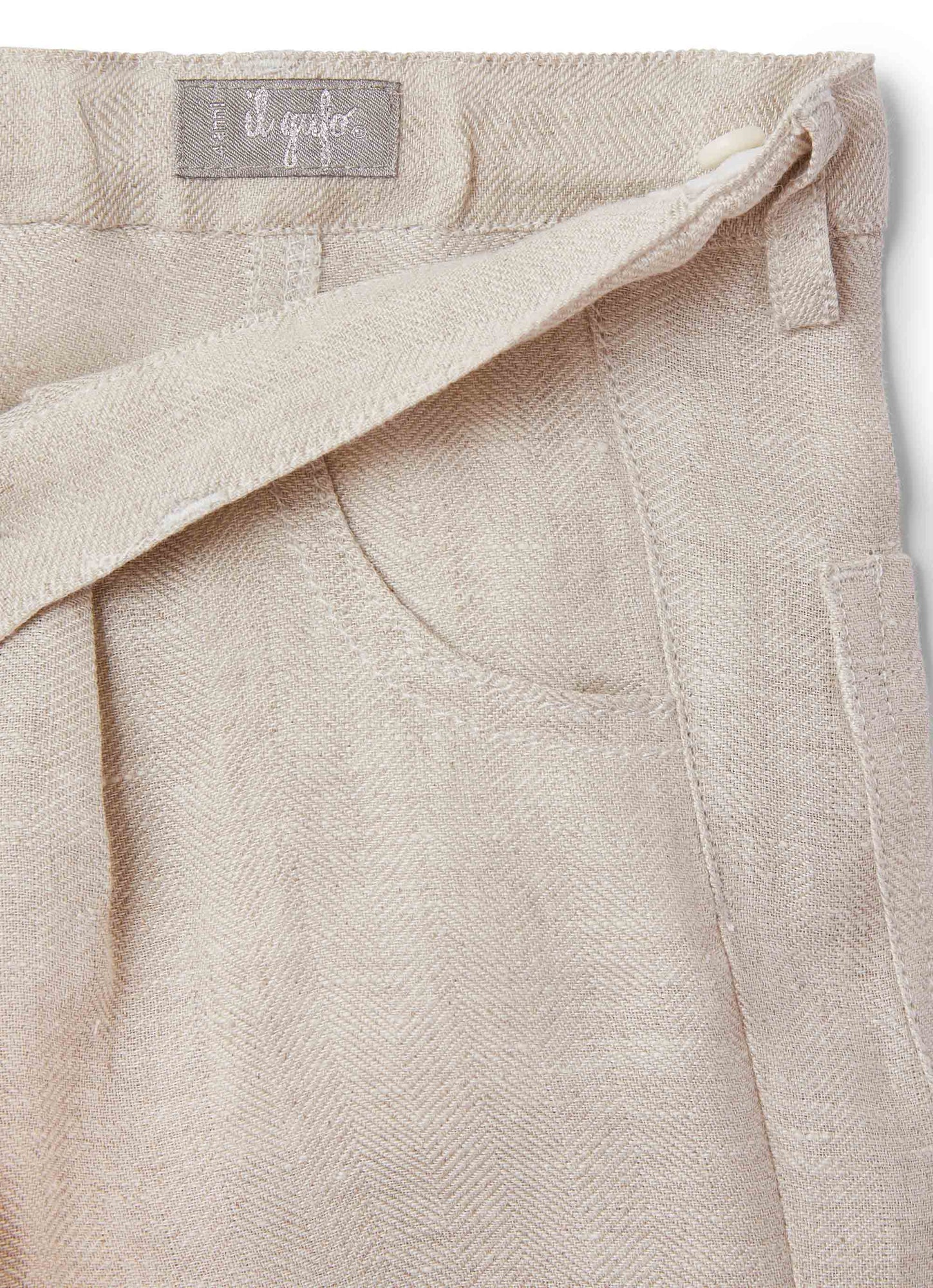 Linen Trousers with Buttons On The Bottom | Corda Unito