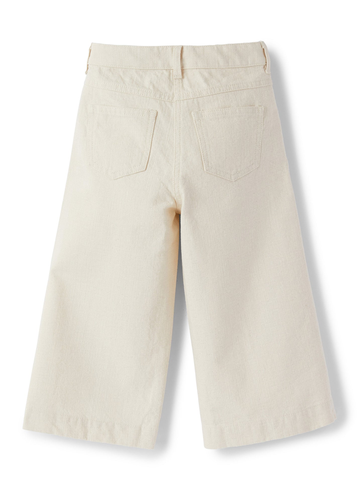 Girls | Linen Blend Denim Capri Trousers | Shell White