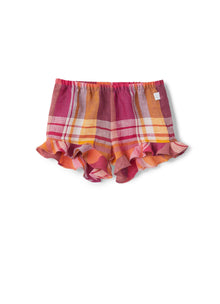 Pure Linen Baby Girl Shorts with Valance On The Bottom | Pitaya