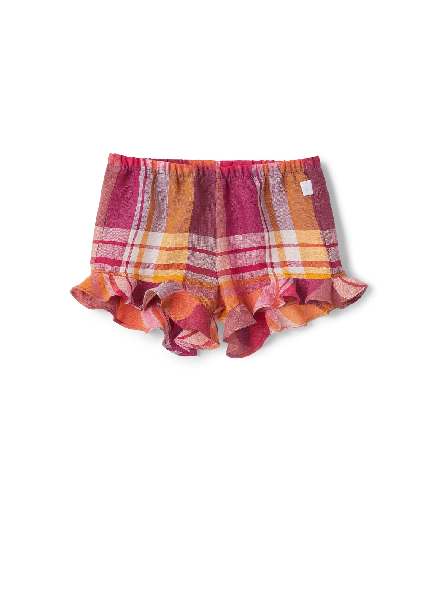 Pure Linen Baby Girl Shorts with Valance On The Bottom | Pitaya