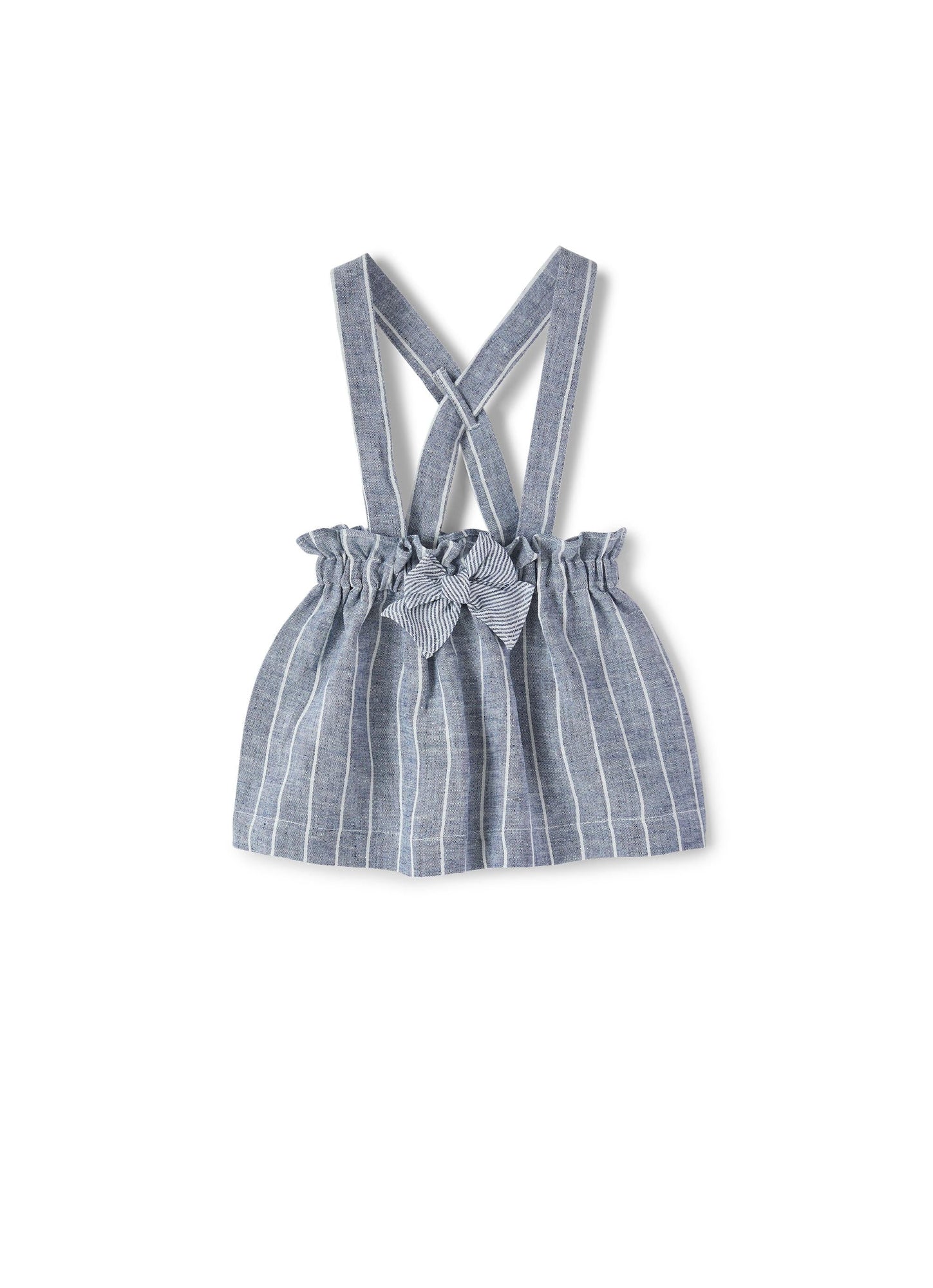 Baby Girls | Striped Linen Dungarees | Blue