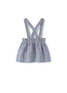 Baby Girls | Striped Linen Dungarees | Blue