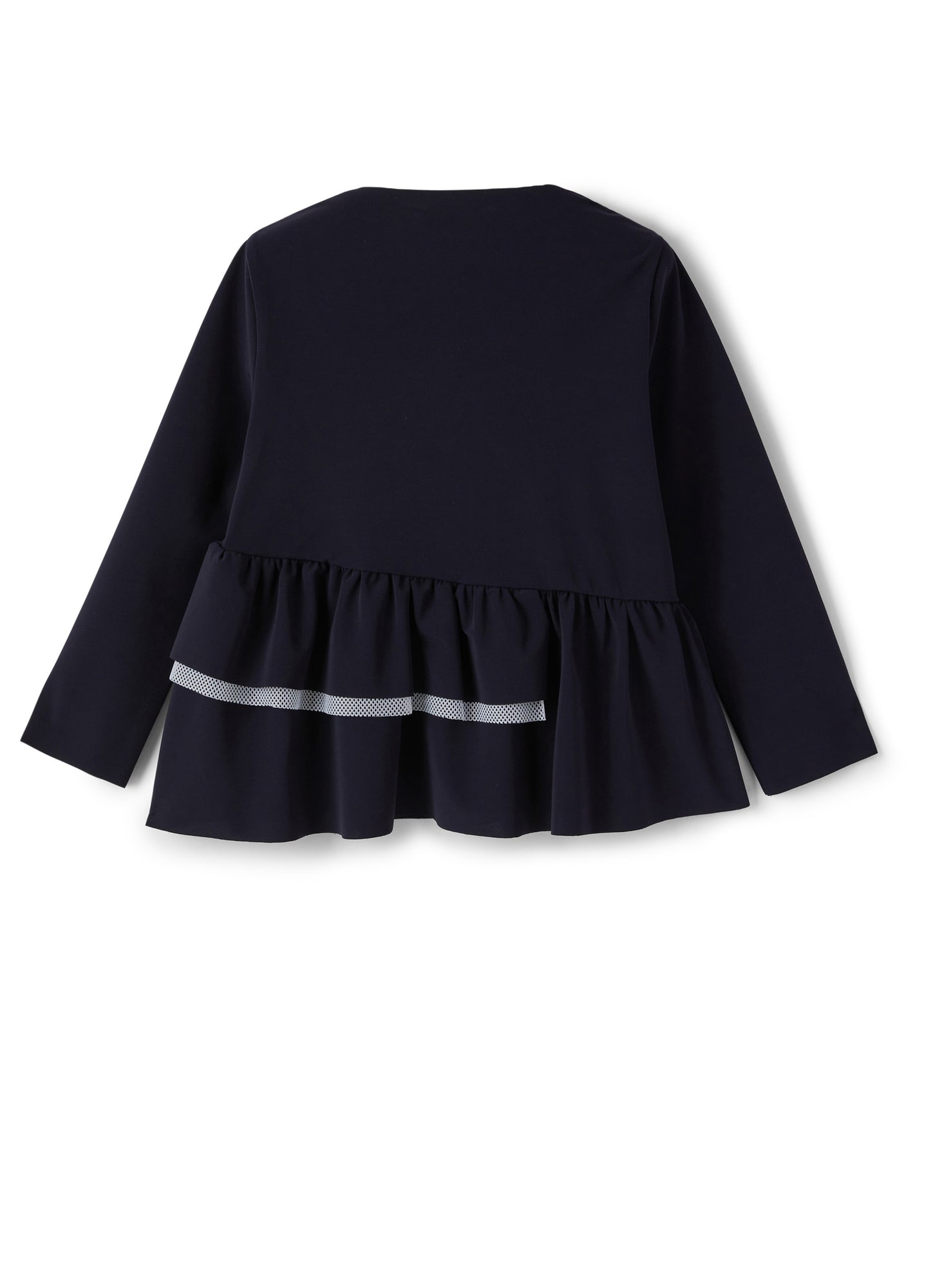 Girls | Long Sleeve Sweater with Flounce | Blue White