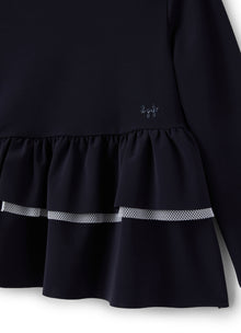 Girls | Long Sleeve Sweater with Flounce | Blue White