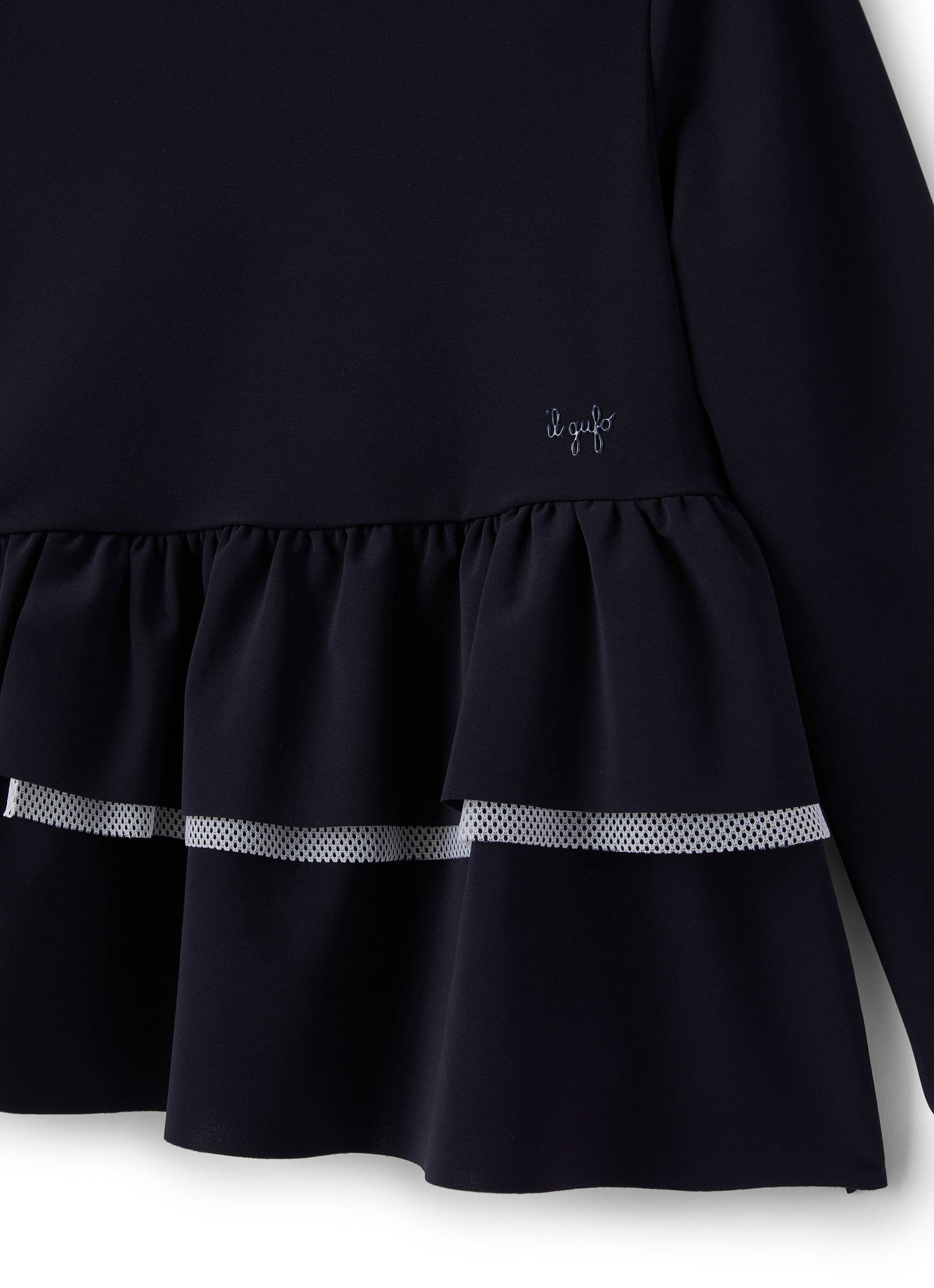 Girls | Long Sleeve Sweater with Flounce | Blue White