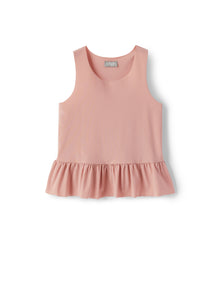 Tank Top with Flounce On The Bottom | Rosa Cipria