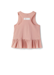 Tank Top with Flounce On The Bottom | Rosa Cipria