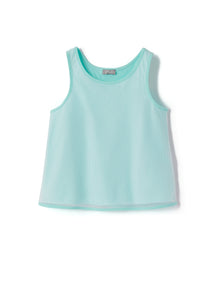 Girls | Perforated Cotton Sports Sleeveless Top | White Sage