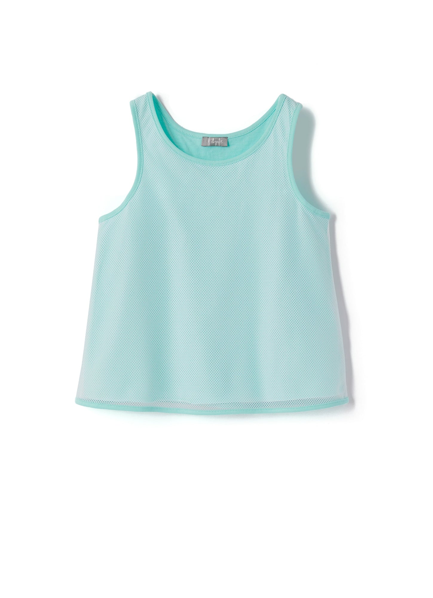 Girls | Perforated Cotton Sports Sleeveless Top | White Sage