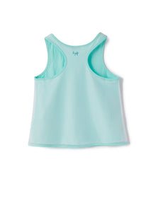 Girls | Perforated Cotton Sports Sleeveless Top | White Sage