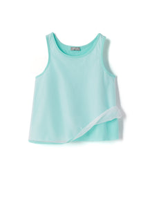 Girls | Perforated Cotton Sports Sleeveless Top | White Sage