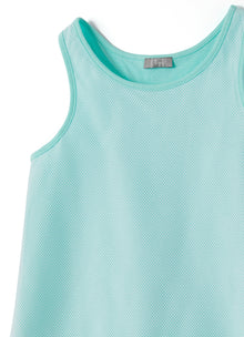 Girls | Perforated Cotton Sports Sleeveless Top | White Sage