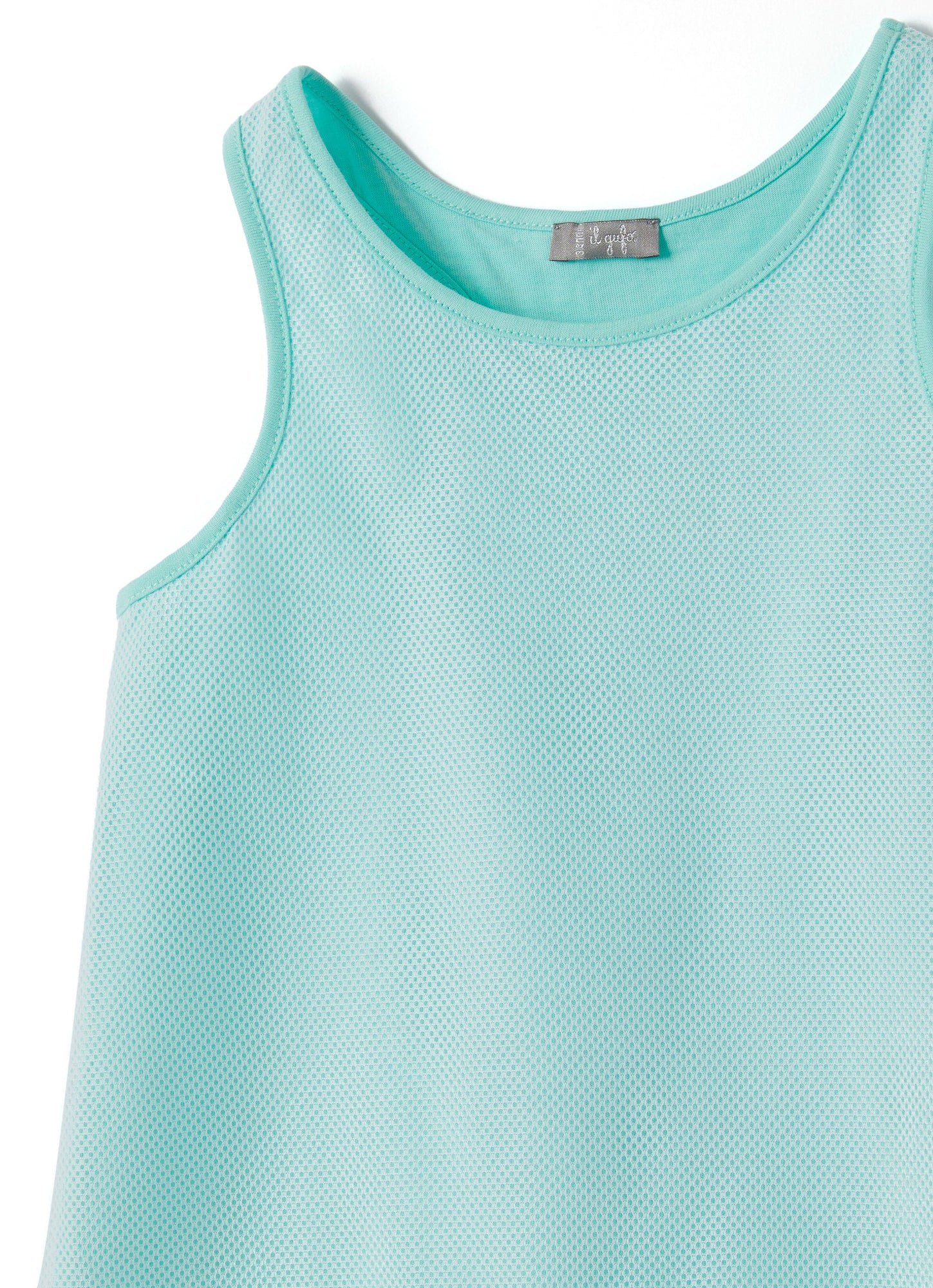 Girls | Perforated Cotton Sports Sleeveless Top | White Sage