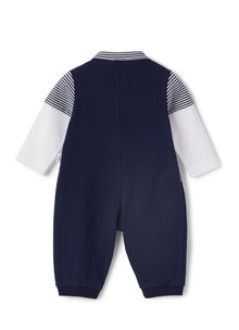 Fake Two-Pieces Jersey Onesie | Blue