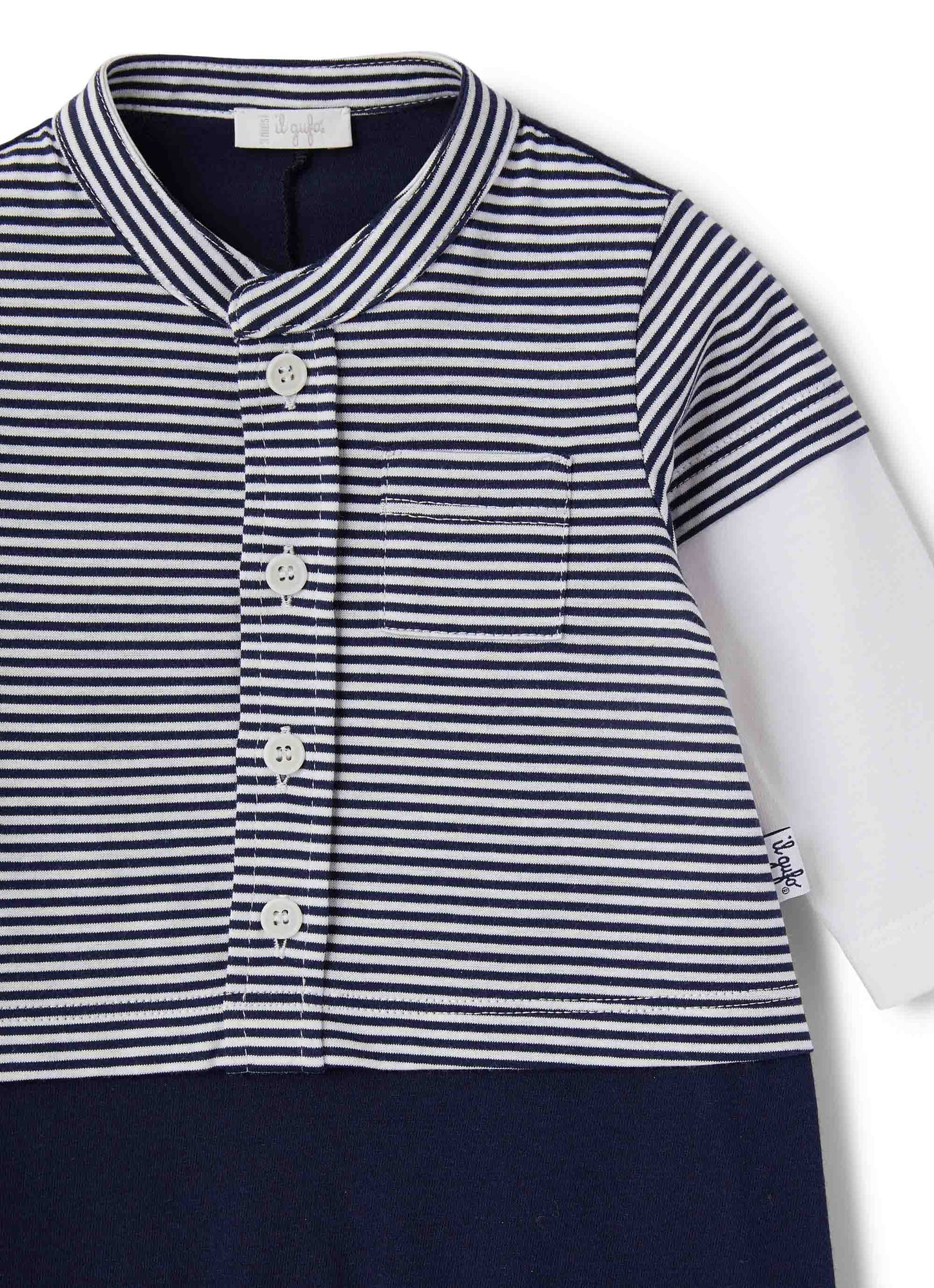 Fake Two-Pieces Jersey Onesie | Blue