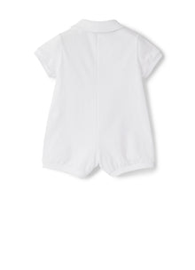 Romper with Seal Application | Bianco/Rosa