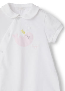 Romper with Seal Application | Bianco/Rosa