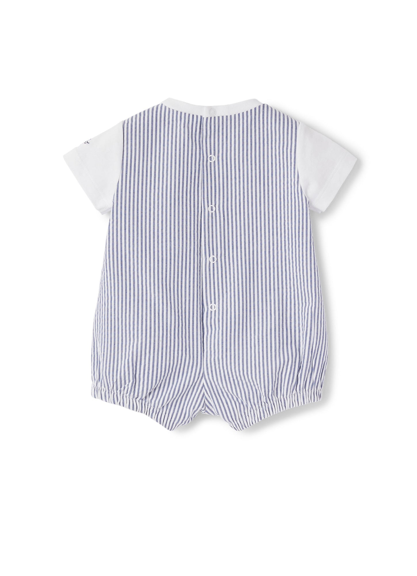 Baby Boys | Striped Romper with Toucan | Blue Denim
