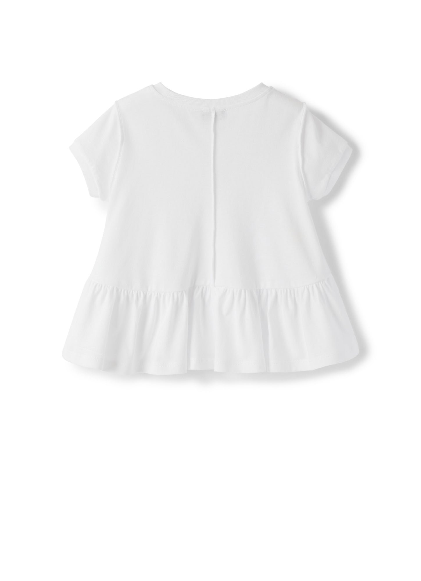 Trapeze T-Shirt with Flounce | White