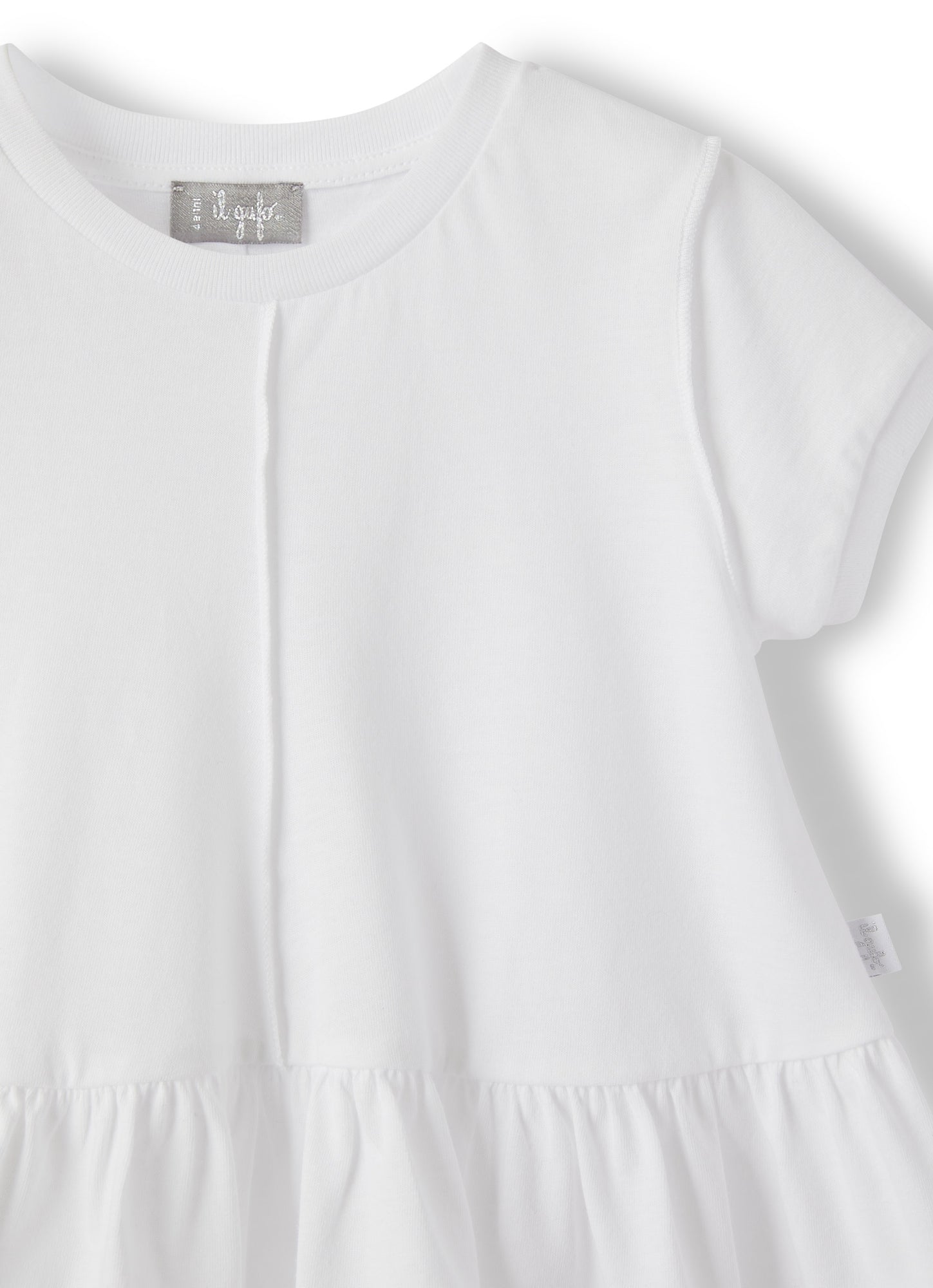 Trapeze T-Shirt with Flounce | White