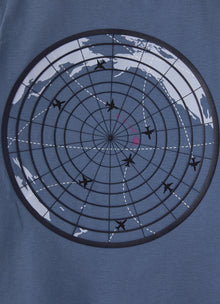 Boys | Short Sleeve T-Shirt with Radar Print | Blue Polvere Blue