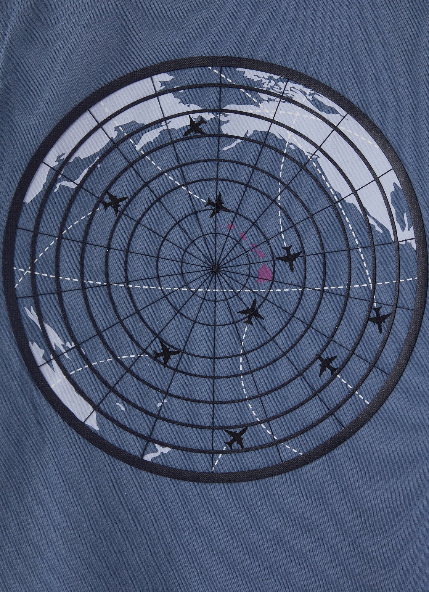 Boys | Short Sleeve T-Shirt with Radar Print | Blue Polvere Blue