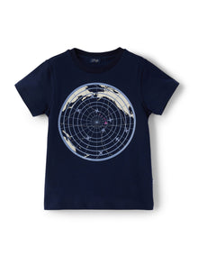 Boys | Short Sleeve T-Shirt with Radar Print | Blue Light Blue