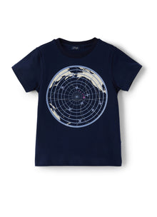 Short Sleeve T-Shirt with Radar Print | Blue/Light Blue