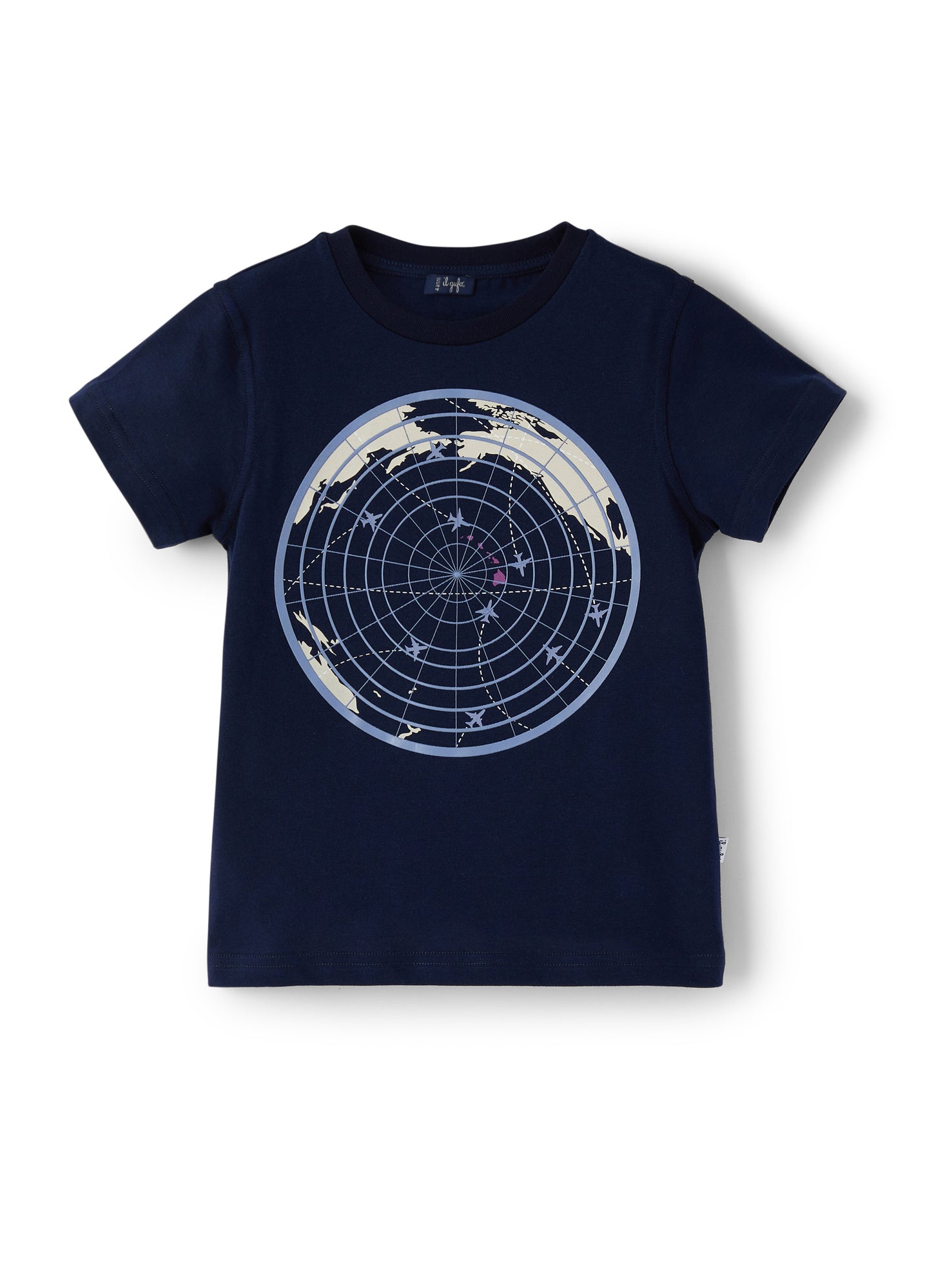 Short Sleeve T-Shirt with Radar Print | Blue/Light Blue