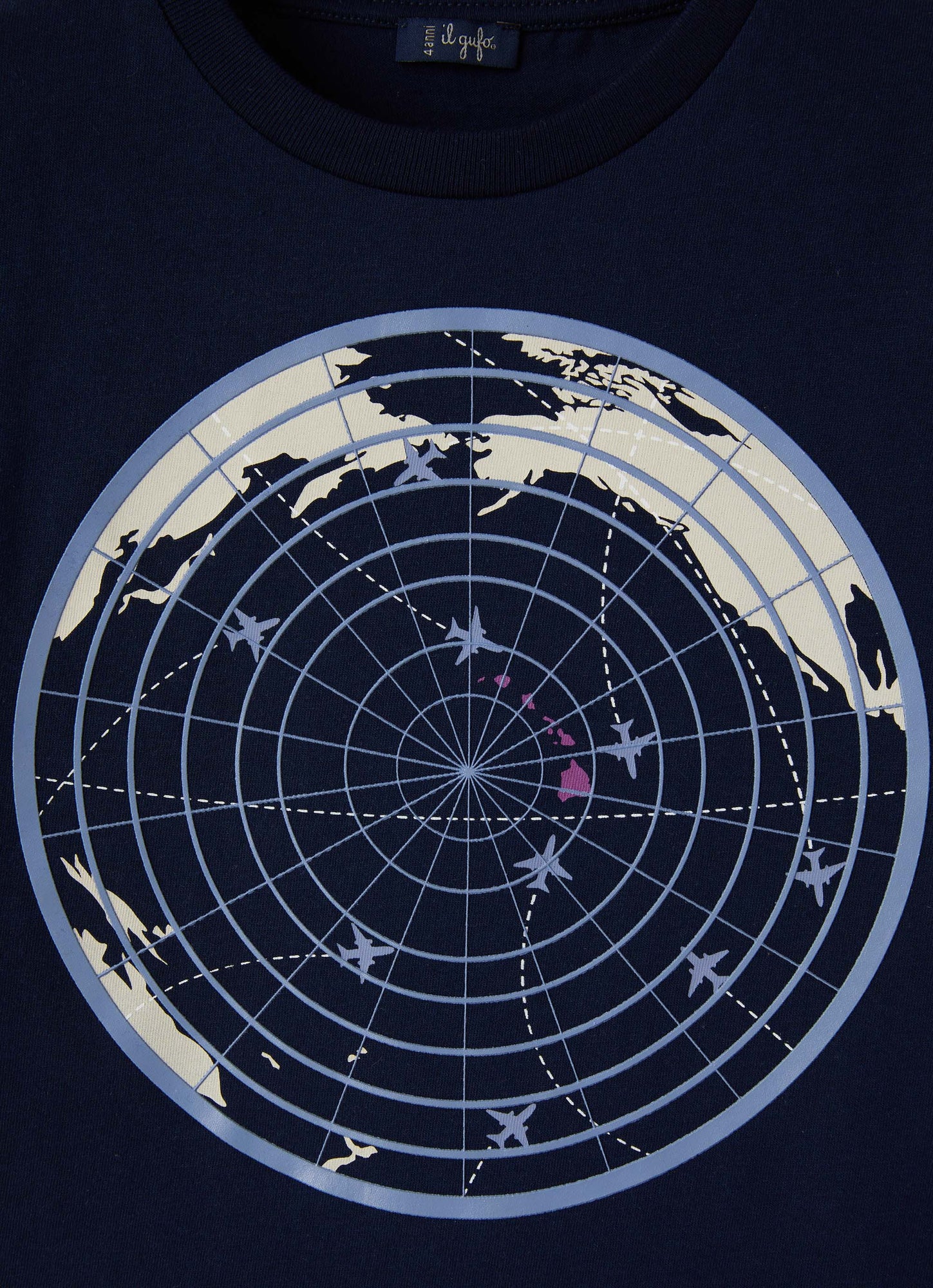 Short Sleeve T-Shirt with Radar Print | Blue/Light Blue
