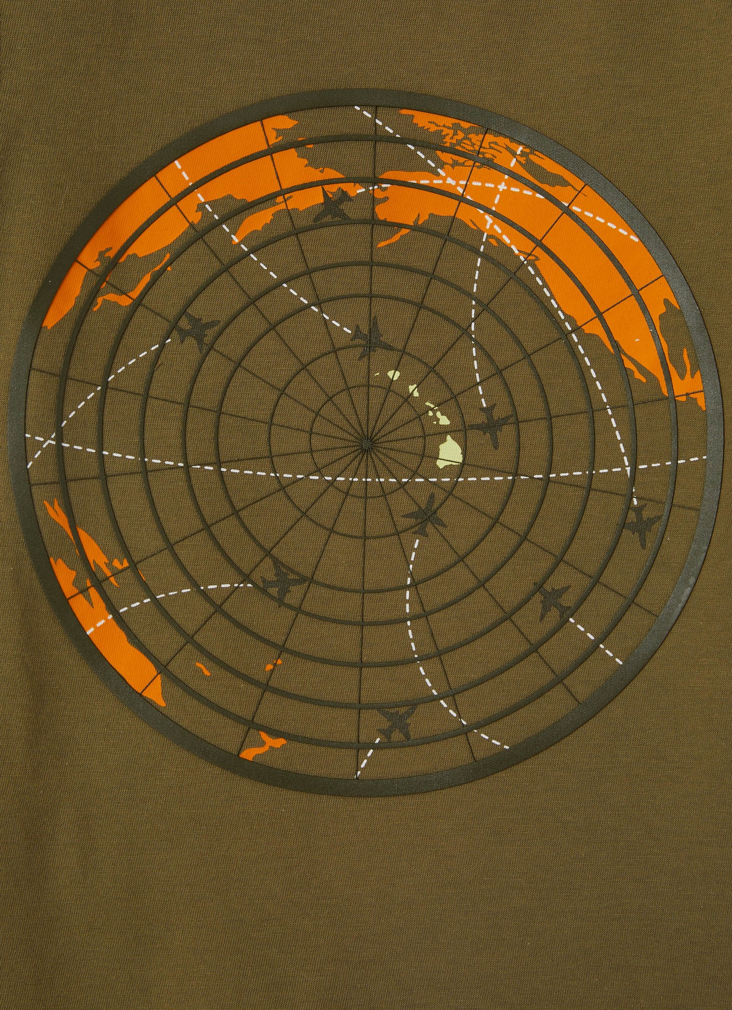 Boys | Short Sleeve T-Shirt with Radar Print | Oregano Green Green