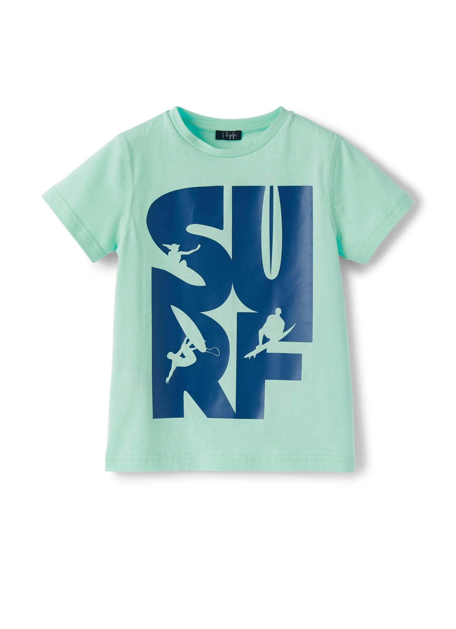 Boys | Short Sleeve T-Shirt with Surf Print | Light Green Aviatore