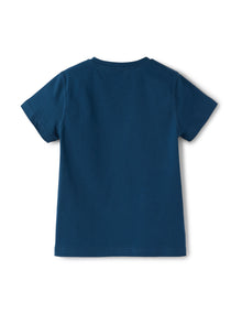 Short Sleeve T-Shirt with Rubberized Print | Baia/Acquamarina