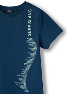 Boys | Short Sleeve T-Shirt with Rubberised Print | Baia Acquamarina