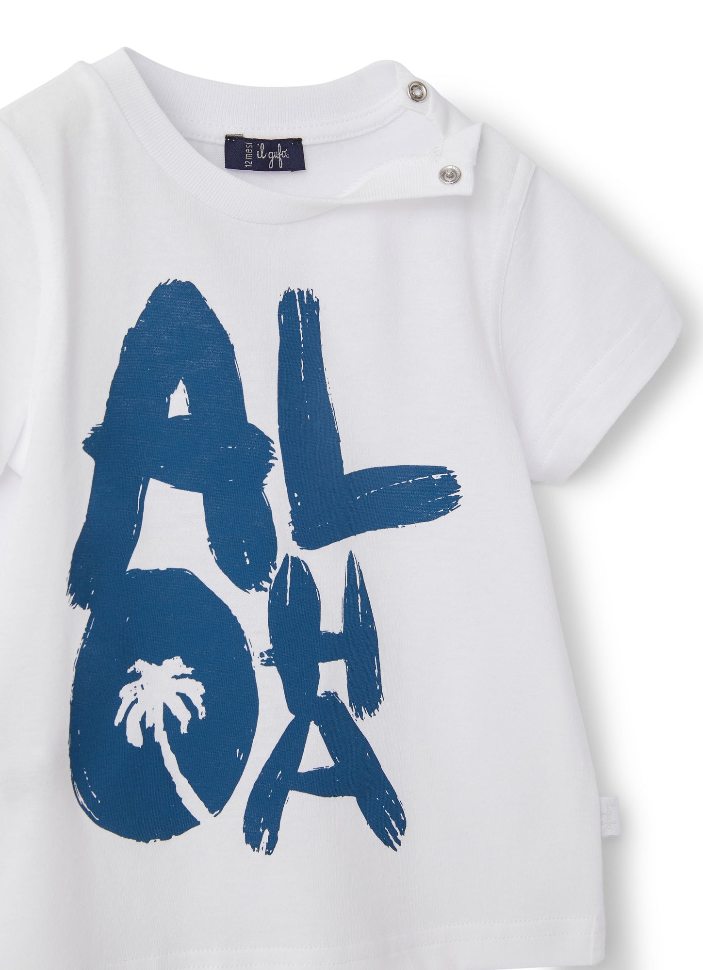 Short Sleeve T-Shirt with Aloha Print | Bianco/Baia