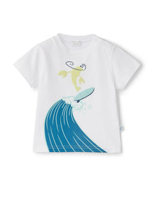 T-Shirt with Shrimp Print | White/Chick Yellow
