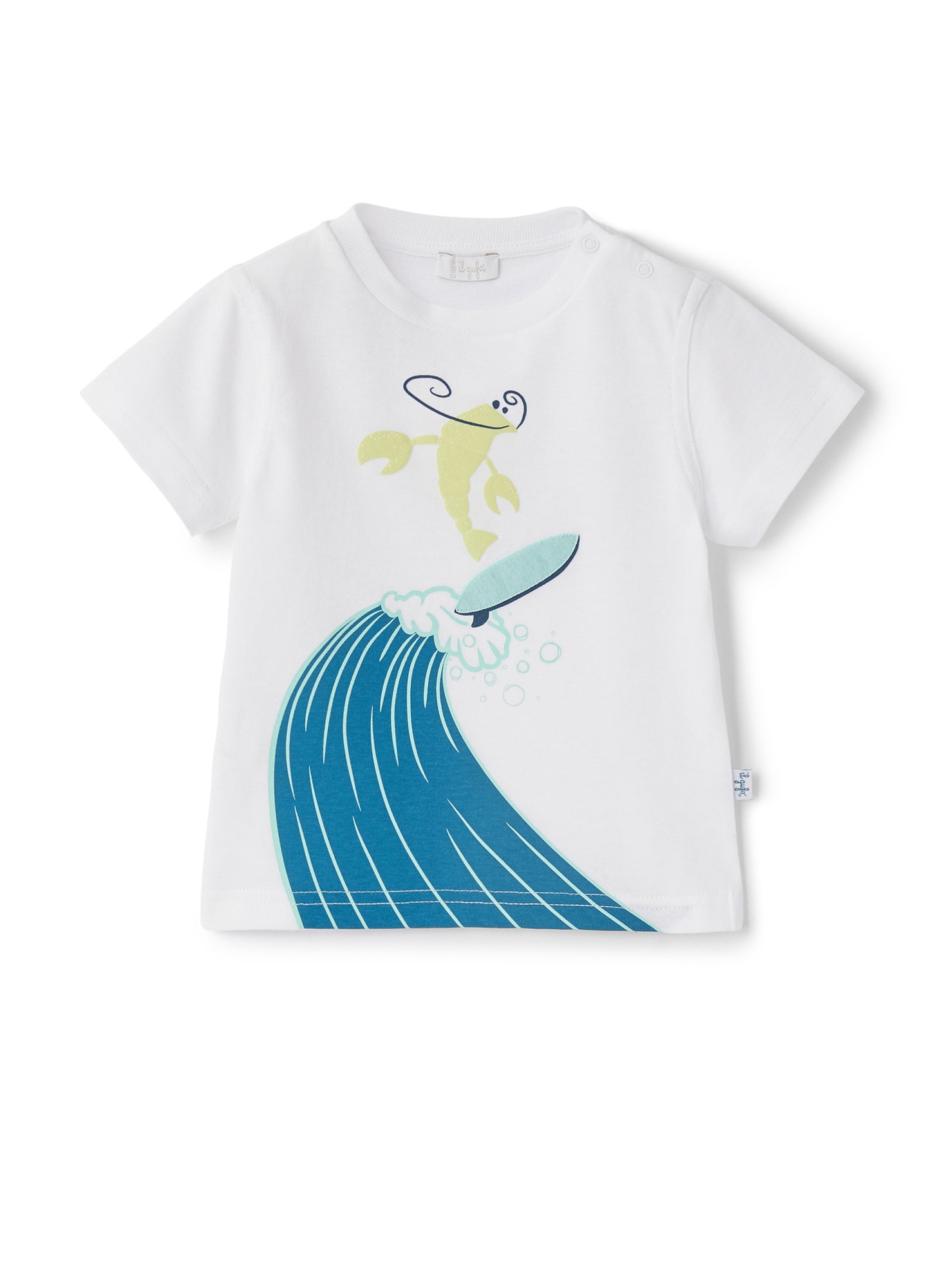 T-Shirt with Shrimp Print | White/Chick Yellow