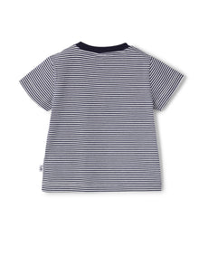 Baby Boys | Short Sleeve T-Shirt with Stripes | Blue
