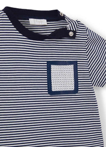 Baby Boys | Short Sleeve T-Shirt with Stripes | Blue